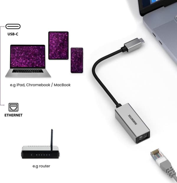 Marmitek Adapter USB-C > Ethernet - USBC till RJ45 Converter