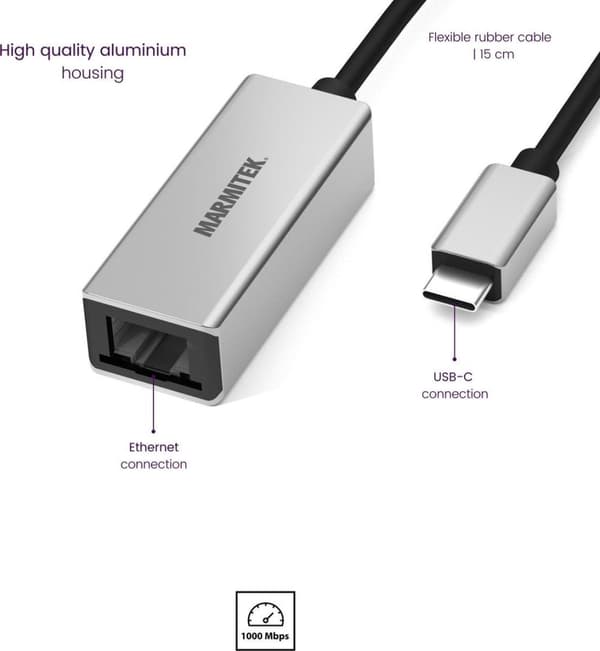Marmitek Adapter USB-C > Ethernet - USBC till RJ45 Converter