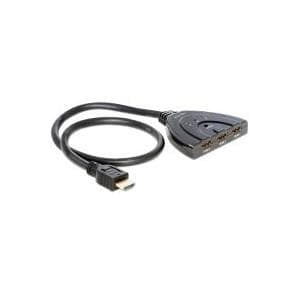 DeLock HDMI 3 - 1 switch tovejs - video/lyd splitter - desktop (87619)