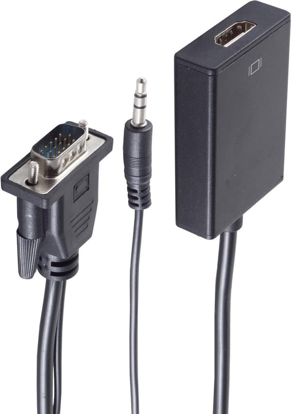 shiverpeaks BS10-01006 Videokabeladapter 0,15 m VGA (D-Sub) + 3,5 mm HDMI Type A (Standard) Sort (BS10-01006)