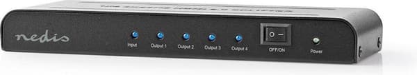 Nedis HDMI™ Splitter | 4-portars port(ar) | HDMI™-ingång | 4x HDMI™-utgång | 4K@60Hz | 18 Gbps | Metall | Antracit