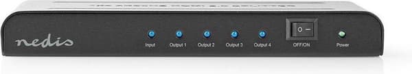 Nedis HDMI™ Splitter | 4-ports port(e) | HDMI™-indgang | 4x HDMI™-udgang | 4K@60Hz | 18 Gbps | Metal | Antracit