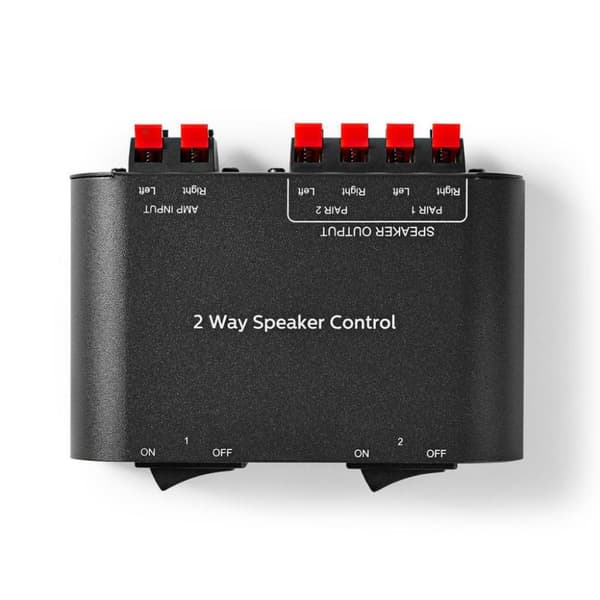 Nedis ASWI2602BK Högtalarswitch 2 portar Klämmaslutning Svart