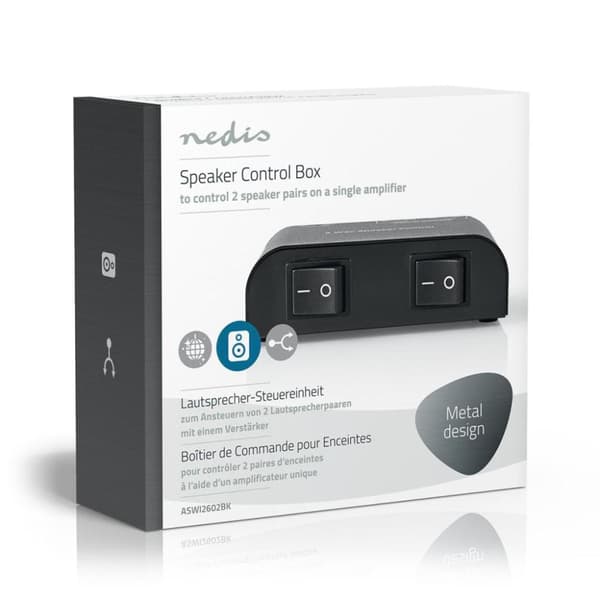 Nedis ASWI2602BK Högtalarswitch 2 portar Klämmaslutning Svart