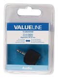 Miniatyrbild 4 av 4: Valueline VLAB22945B Audio splitter 3,5 mm hane - 2x hona svart