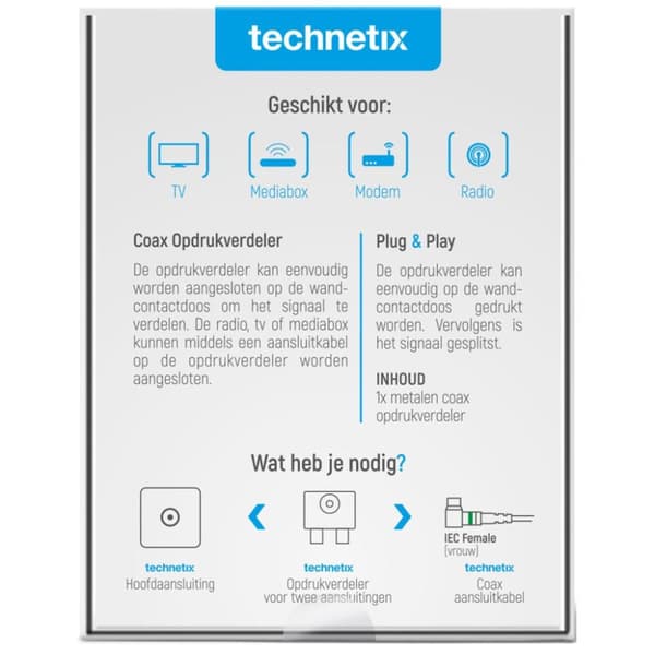 Technetix 2-vejs TV Splitter PTSX02