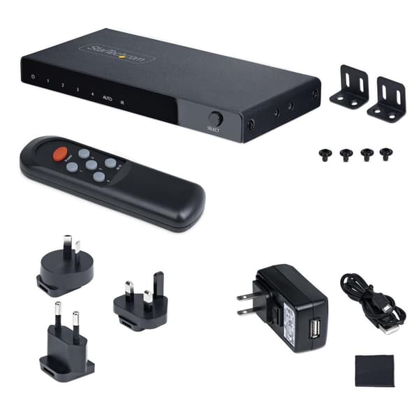 StarTech.com 4-portars 8K HDMI Switch, HDMI 2.1 Switcher 4K 120Hz HDR10+, 8K 60Hz UHD, HDMI Video Switch 4 In 1 Out, Auto eller Manuell Switching, Inc