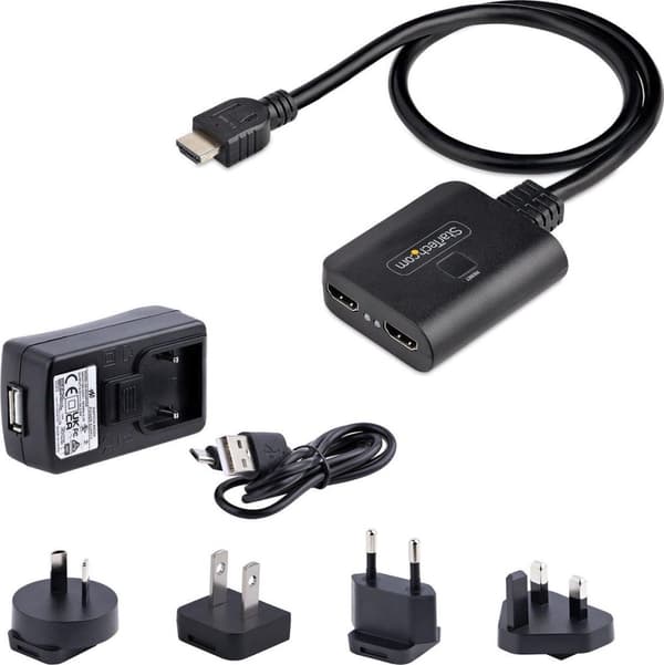 StarTech.com 2-Port HDMI Splitter 4K 60Hz - HDMI 2.0 Video - 4K HDMI Splitter 2,50 cm (1") 2Out - 1x2 HDMI Splitter 4k - HDR/HDCP - Dual HDMI Splitter