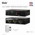 Miniatyrbillede 3 af 6: Club3D HDMI Switchbox 3 indgange -> 1 udgang 8K60Hz UHD detail (CSV-1381)