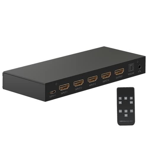 Goobay HDMI™ omskifterboks 4 til 1 med lydudgang (58490)
