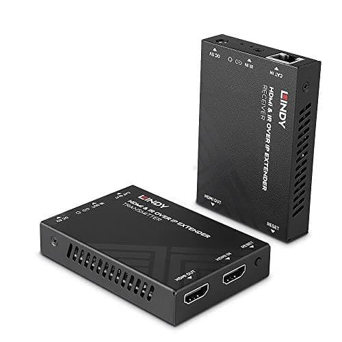 Lindy HDMI & IR over IP -vastaanotin Lisää toisen vastaanottimen olemassa olevaan laajennusjärjestelmään (38398) suurempien verkkopohjaisten signaalin