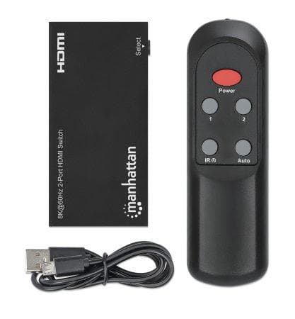Manhattan 207942 - HDMI - metal - sort - 60 Hz - 480p - 576i - 720p - 1080i - 1080p - 1440p - 48 Gbit/s (207942)