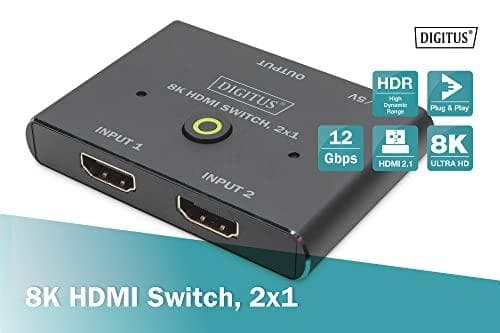 DIGITUS - Video/Audio Switch - 8K - 2 x HDMI - Desktop
