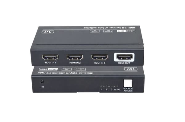 Vivolink HDMI switcher 3x1 4K@60Hz (VLSW131)