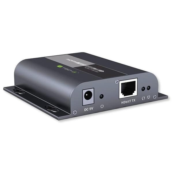TECHLY HDBitT HDMI Extender setin lähetin ja vastaanotin IP:n kautta verkkokaapelin Cat5/5e/6 kautta jopa 80-120m lähetyspituuteen (IDATA-EXTIP-383V4)