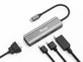 Miniatyrbillede 4 af 6: udstyr - Videoadapter - 24-bens USB-C han til USB, HD-15 (VGA), HDMI, DisplayPort hun - 15 cm - sølv - understøtter 4K 60 Hz (3840 x 2160), understøtt