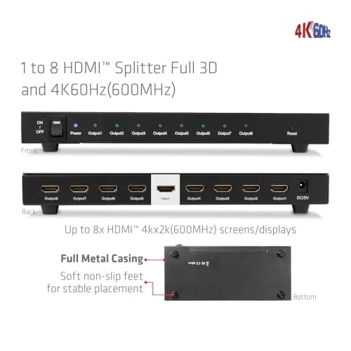 Club3D CSV-1383 1 till 8 HDMI™ Splitter Full 3D och 4K60Hz(600MHz)