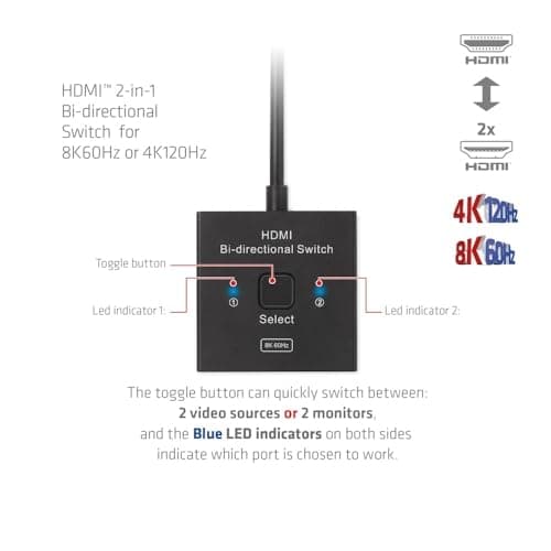 Club3D CSV-1384 HDMI™ 2-i-1 tovejskontakt til 8K60Hz eller 4K120Hz