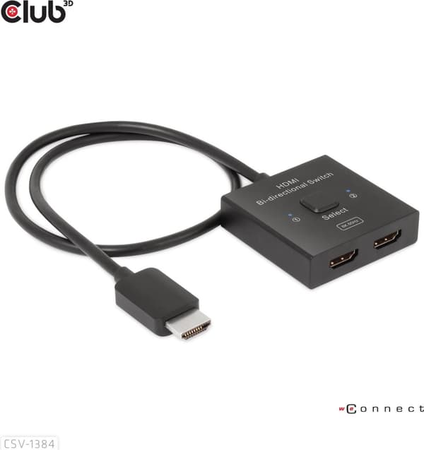 Club3D CSV-1384 HDMI™ 2-i-1 tovejskontakt til 8K60Hz eller 4K120Hz