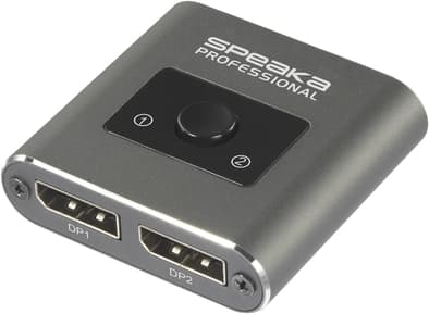 SpeaKa Professional SP-BDS-250 2 Port DisplayPort Switch UHD 8K @ 60 Hz, UHD 4K @ 120 Hz