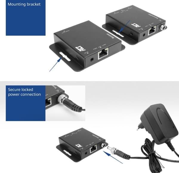 ACT 4K HDMI 1.4 forlængersæt over CAT6 UTP med IR-understøttelse, 40 meter AC7801
