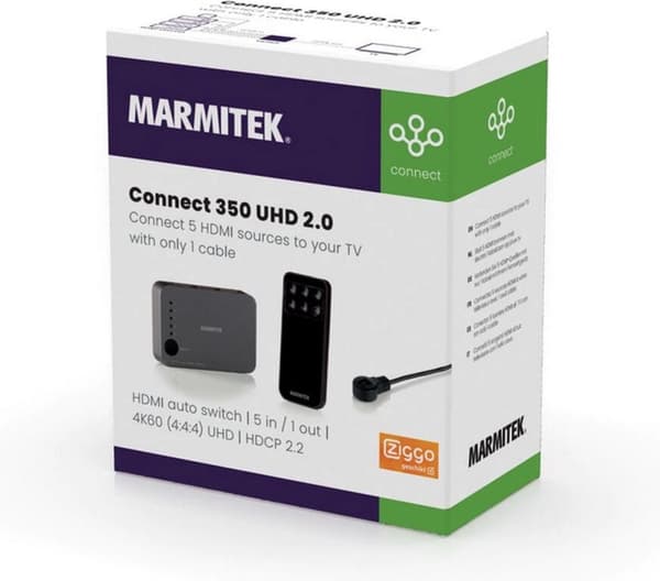 Marmitek Connect 350 UHD 2.0 - HDMI - 2.0b - Svart - 2160p - 18 Gbit/s - 600 MHz (8367)