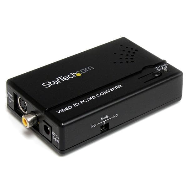 StarTech.com Composite og S-Video til VGA Video Converter med Scaler - Video Converter - Sort (VID2VGATV2)