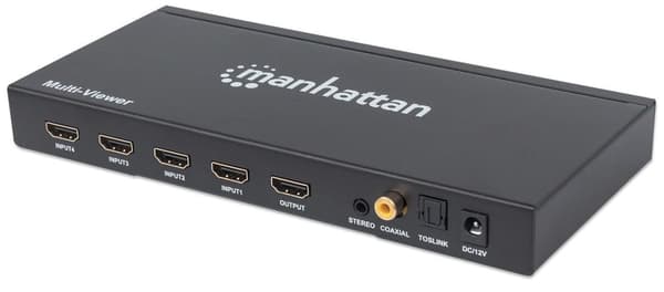 Manhattan 1080p 4-portars HDMI Multiviewer Switch - Video/Audio Switch - 4 x HDMI - Desktop (207881)