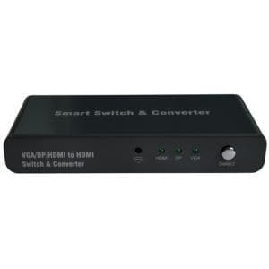 ROLINE - Videoomvandlare - HDMI - HDMI, DisplayPort, VGA - svart (14.01.3568)
