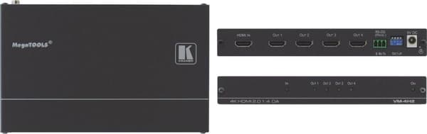 Kramer Electronics VM-4H2 videolinjeförstärkare Svart