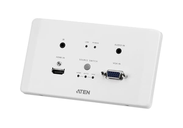 ATEN HDMI & VGA HDBaseT-sender med EU-vægplade/PoH (4K@100m) (HDBaseT Klasse A)