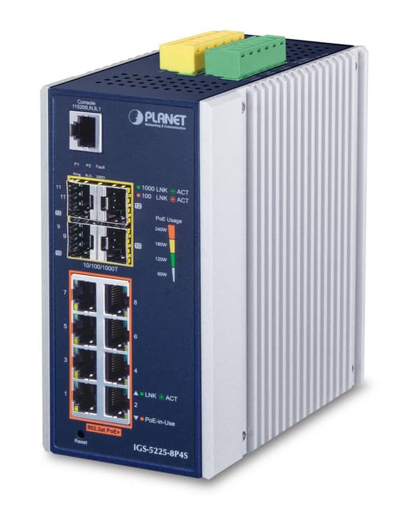 Planet IP30 Industrial L2+/L4 8-porttia, IGS-5225-8P4S