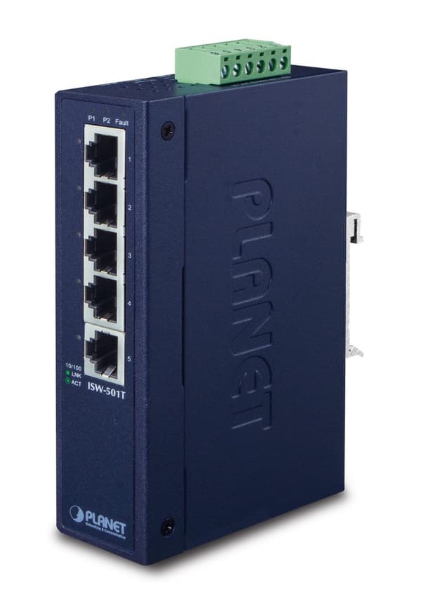 Planet IP30 Slim Typ 5-P Industrial, ISW-501T Blå