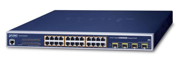 Planet IPv6 L2+/L4-hanterad 24-portars, WGSW-24040HP4 Blå