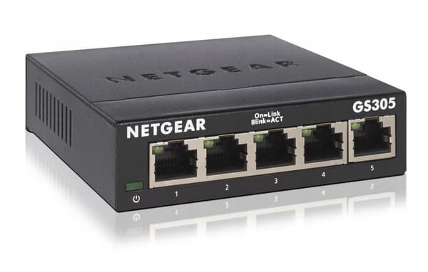 Netgear 5-portars GB ETHERNET UNMGD GS305-300PES Svart
