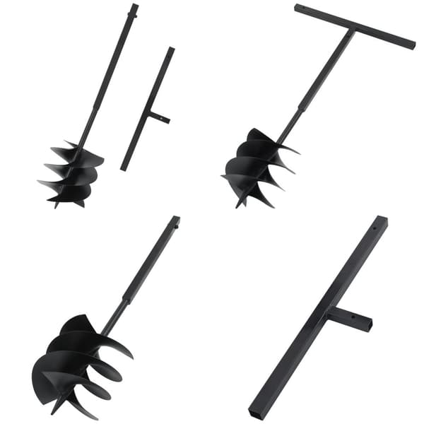Jordbor med håndtag 250 mm stål sort - Jordbor - Jordbor Med Håndtag - Home & Living