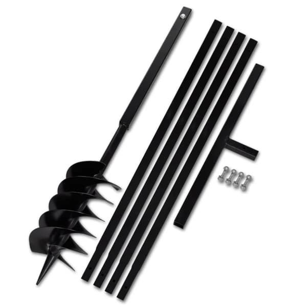 Pælebor med håndtag, 150 mm, med forlængerrør, 5 m, stål - Bor - Jordbor - Home & Living