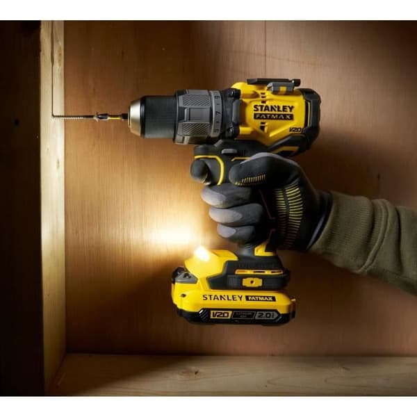 Sladdlös slagborrmaskin + 2 x 2Ah batterier + laddare - 18V - Stanley Fatmax - Borstlös - SFMCD725D2K-QW