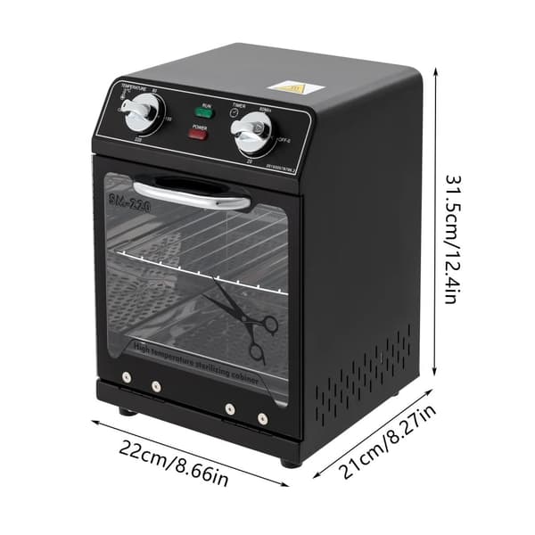 Korkean lämpötilan sterilointilaite, 600W teho, 220°C maksimi lämpötila, 8.45qt kapasiteetti,musta
