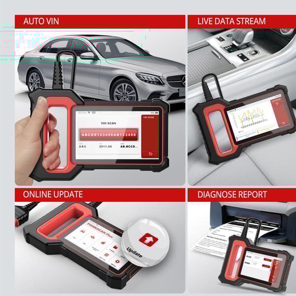 THINKCAR Thinkscan Plus S6 S5 OBD2 skannerimoottori ABS SRS TCM Järjestelmän diagnoosi Koodinlukija Diagnostinen skannaustyökalu Autoskanneri