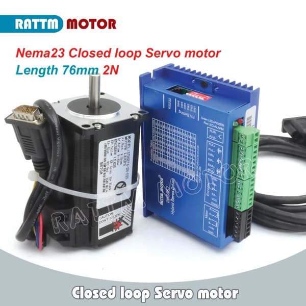 Nema23 Lukket Sløjfe Servomotor, 2N.m Holdemoment, HSS57 Driver,Med strømforsyning