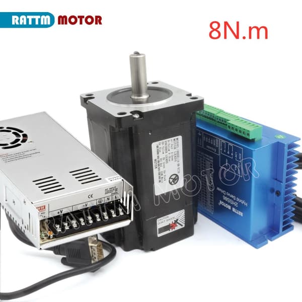Lukket-Loop Servomotor, 8 N.m Moment, HSS86 Servo Driver,Med strømforsyning