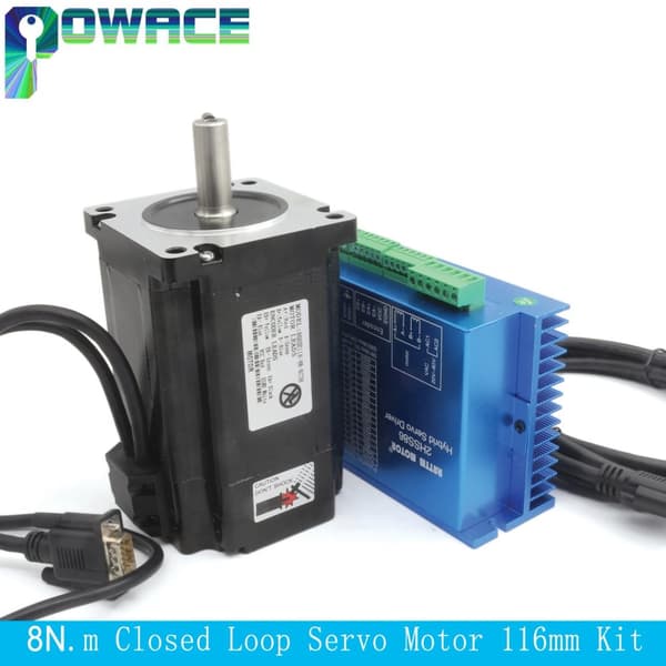 8N.m Sluten Loop Servomotor, 2HSS86 Drivare, 8.0A Spetsström,8N.m lägg till bromsats