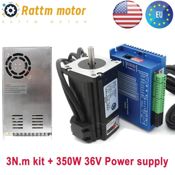 Lukket Sløjfe Servo Motor Kit, 3Nm Holdemoment, 5A Strøm,tilføj 350W