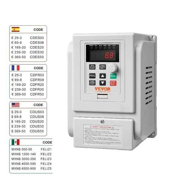 Variabel Frekvensdrev, 2,2KW Effektudgang, 3HK Hestekræft, 0-400Hz Frekvenskontrol