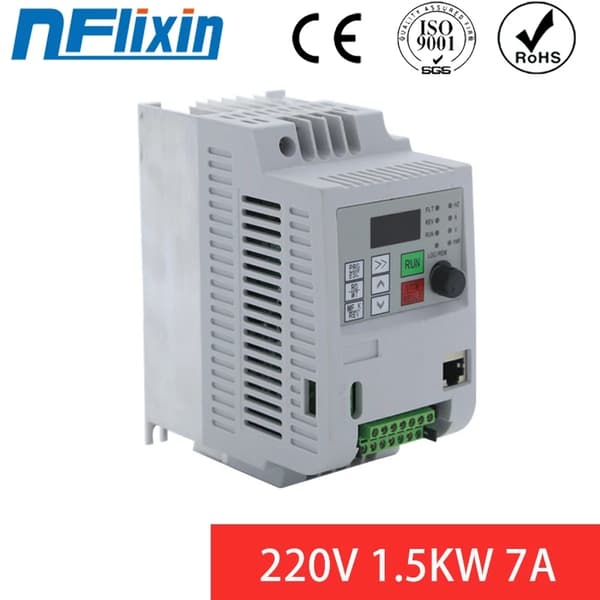 Muuttuva taajuusohjain, lähtötehoalue 0,75 kW - 7,5 kW, laaja lähtötaajuusalue 0 - 400 Hz,3-vaihe 220V, 220V 4kW, 1 vaihe 220V