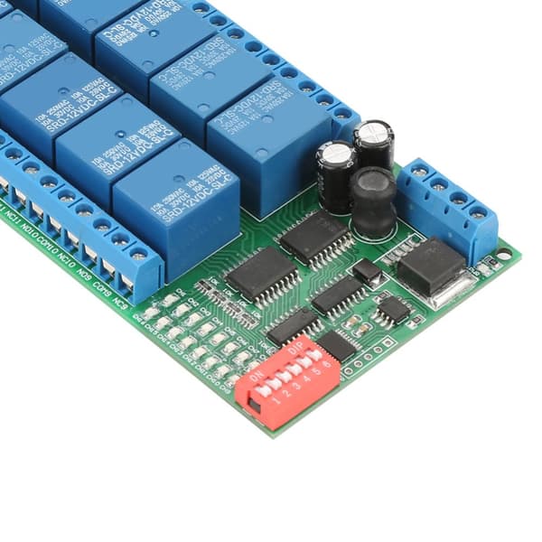 MODBUS Relæmodul, 16 Kanaler, RS485 Kommunikation, 12V DC