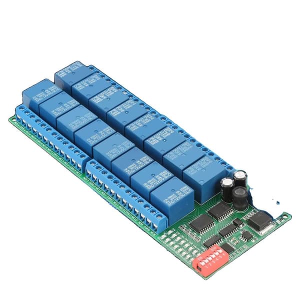 MODBUS Relæmodul, 16 Kanaler, RS485 Kommunikation, 12V DC