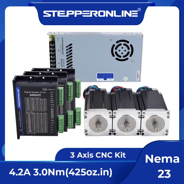Stepper Motor CNC Router Kit, 3Nm Holdet Moment, 4.2A Strøm pr. Fase,10 mm