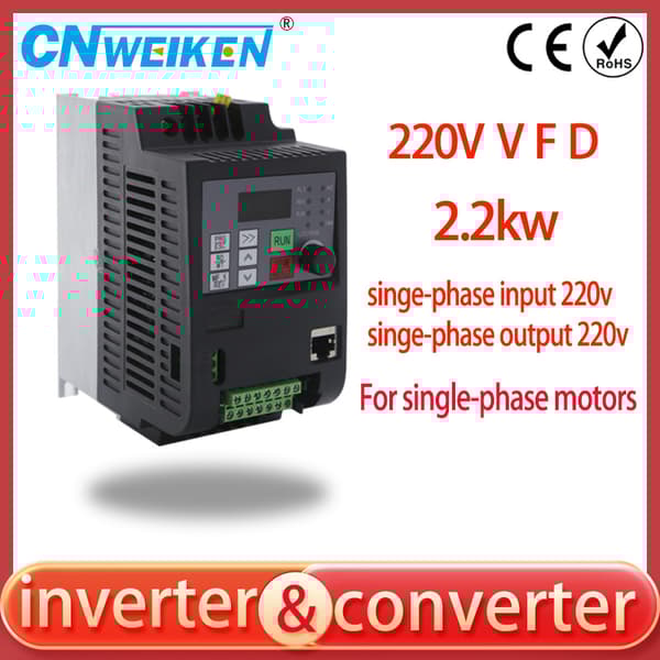 VFD Inverter, Enfase 220V Indgang, Åben Sløjfe Vektorkontrol,Enkelt 1,5 kW 2 HK